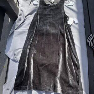 NWT Gap Rich Dark Grey Sleeveless Velvet Swing Dress 460148-02-1 Size US XS